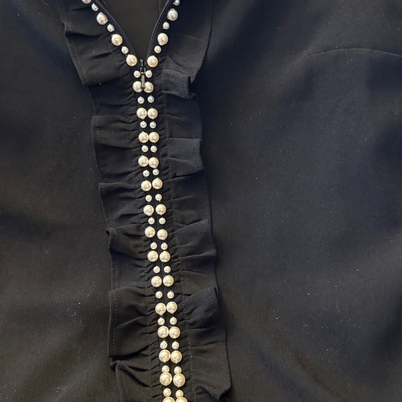 Lilly Pulitzer Women’s Adalee Shift Dress Ruffles Black With Pearls Size 4 - Picture 2 of 5